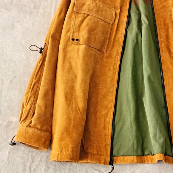 Vintage Orange M. Julian Suede Utility Zip Up Jacket Size XL Wilsons - Picture 3 of 14